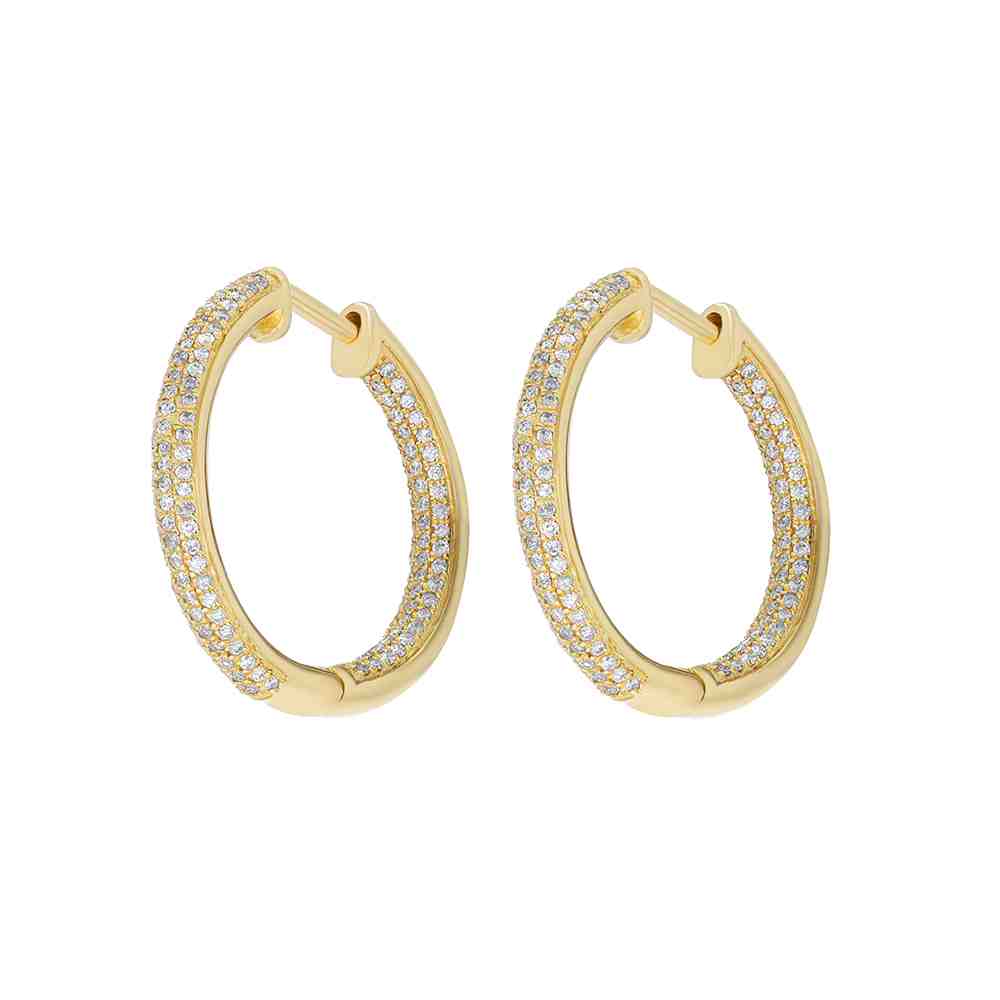 Huggie Hoop Inside Outside Diamond Earrings ER21479A20MM